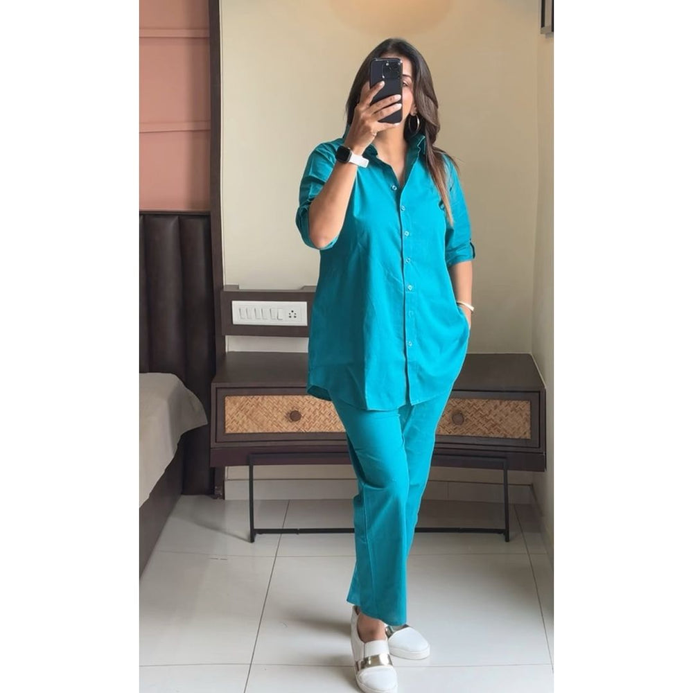 Suitkari, Co ord set, blue co ord set, shirts