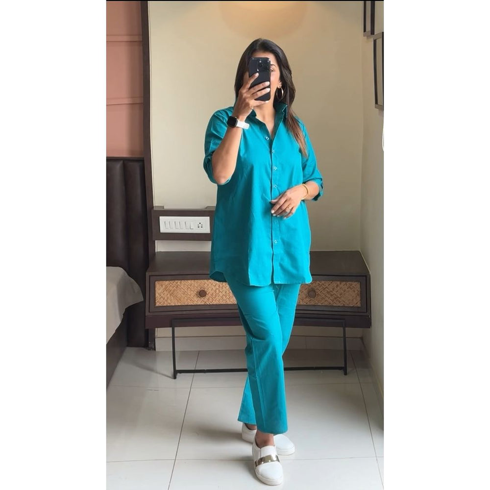 Suitkari, Co ord set, blue co ord set, shirts