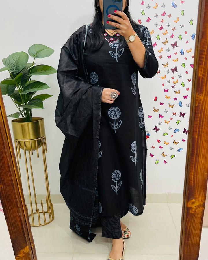 Suitkari, Black kurta set, Office wear