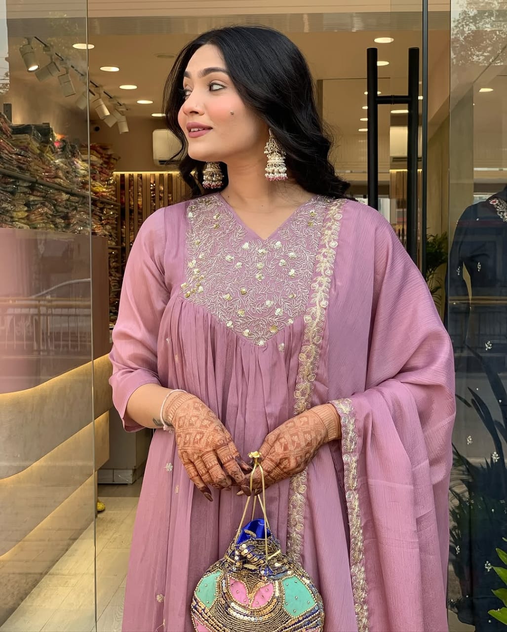 Pastel Majesty Kurta Pant & Dupatta Set