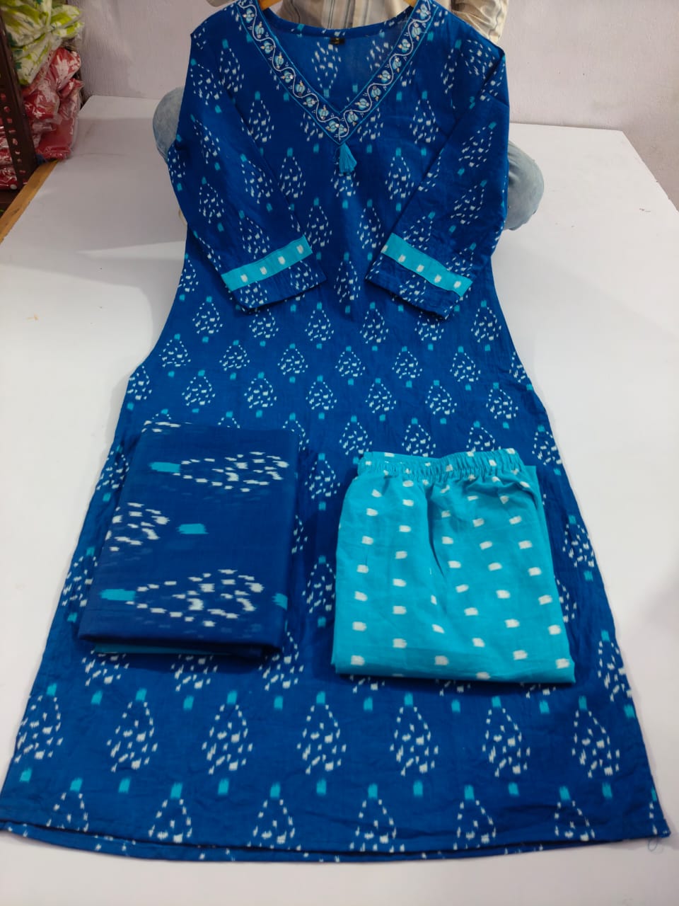 cotton dupatta set, kurta set with dupatta, suitkari
