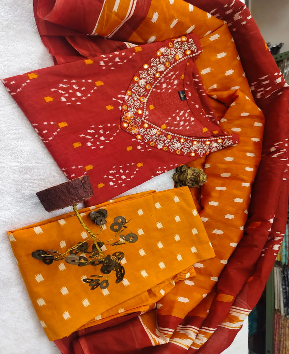 Cotton dupatta set, kurta,pant with dupatta, suitkari