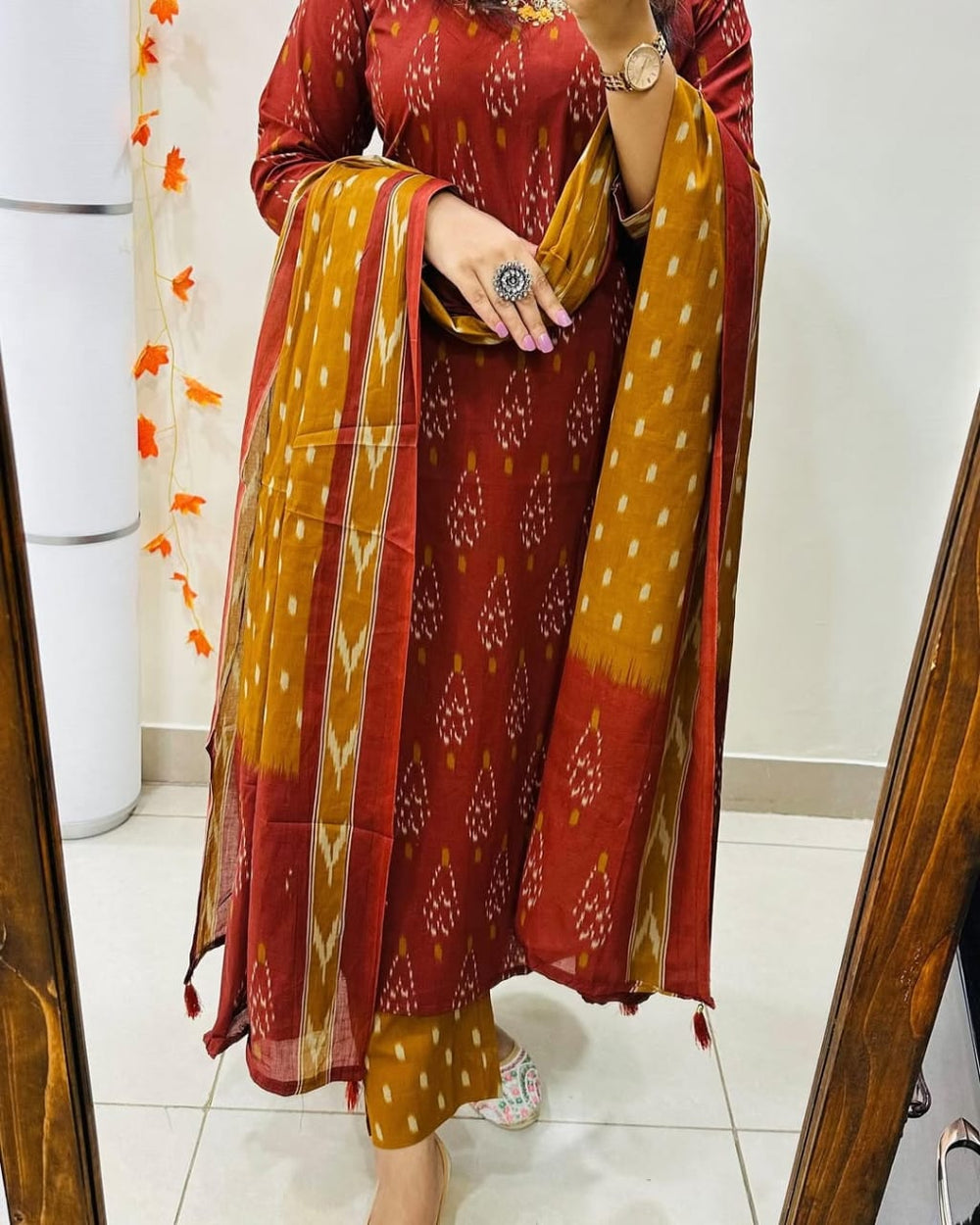 Cotton dupatta set, kurta,pant with dupatta, suitkari