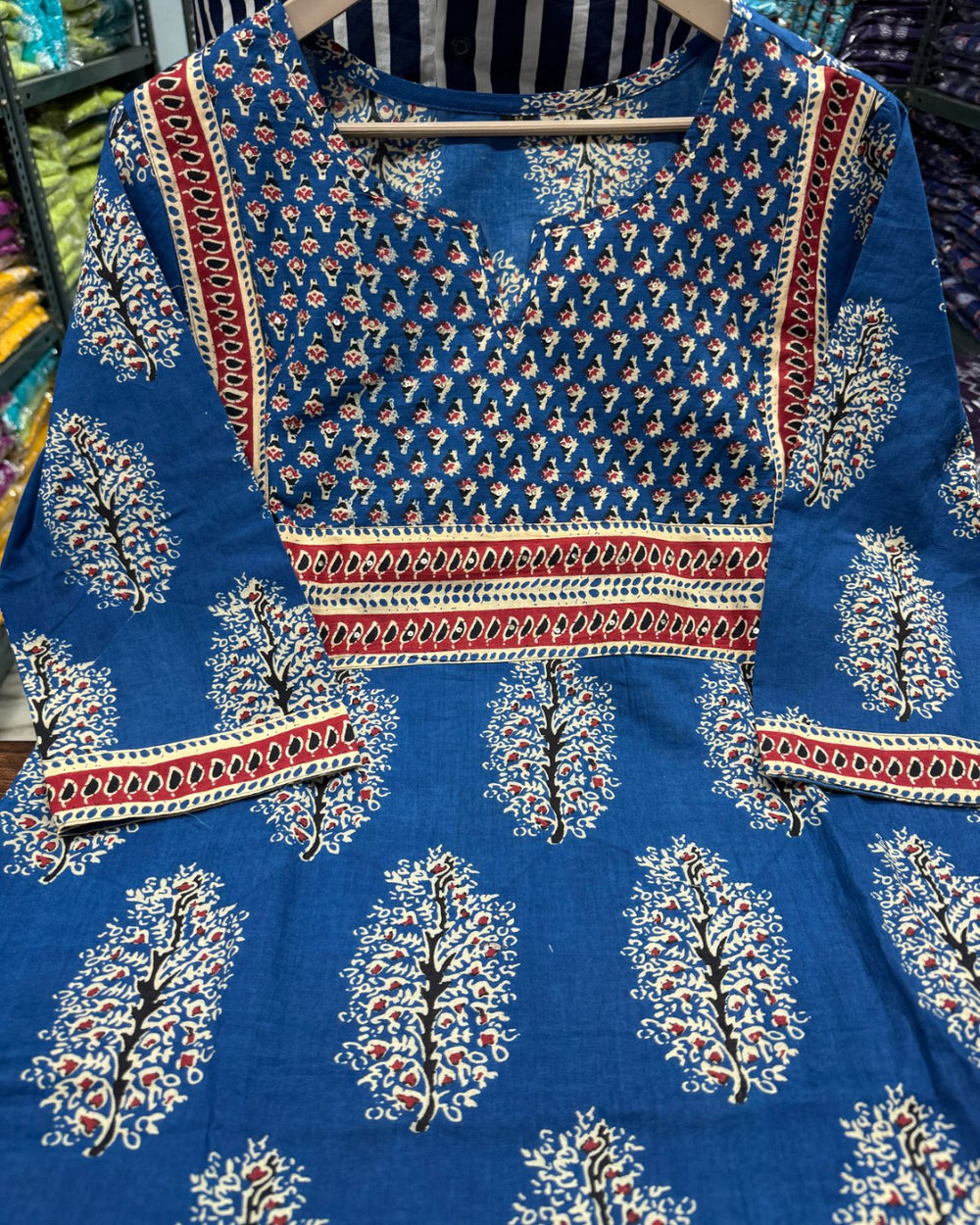 Cotton Dupatta set, Blue kurta pant with dupatta , suitkari