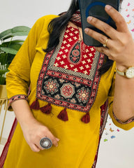 Mustard Bloom Cotton Suit Set
