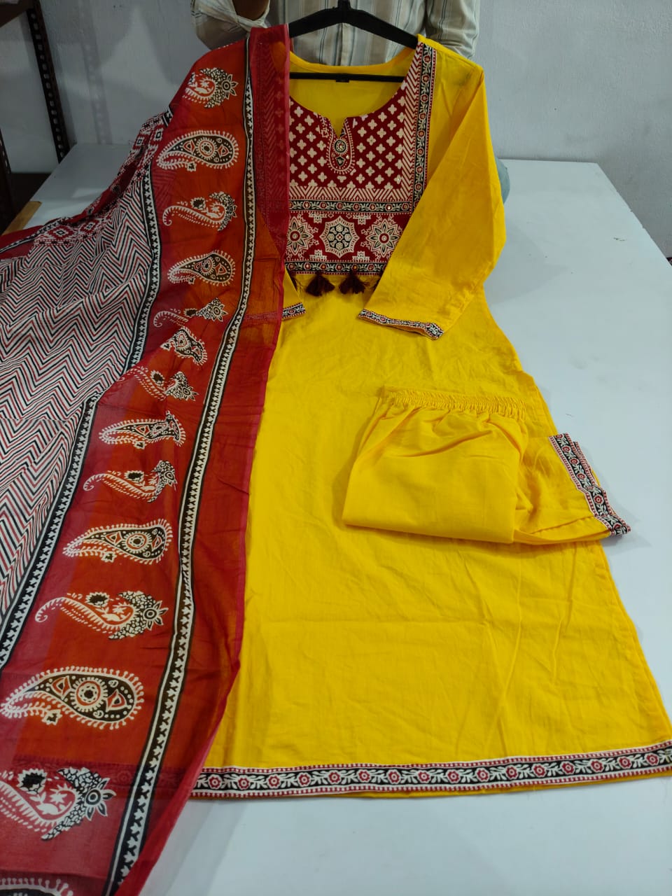 Mustard Bloom Cotton Suit Set