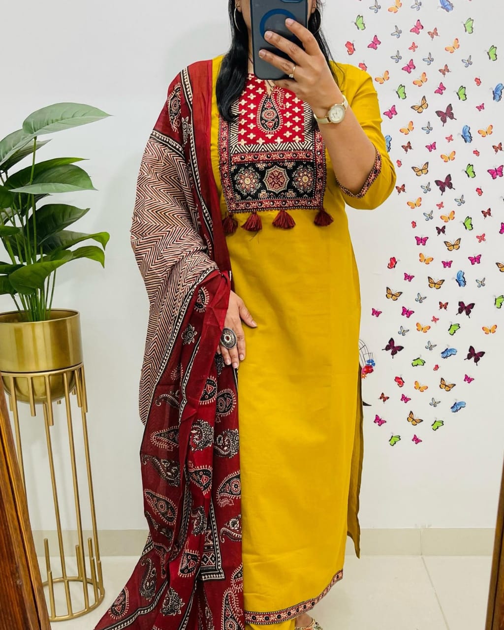Mustard Bloom Cotton Suit Set