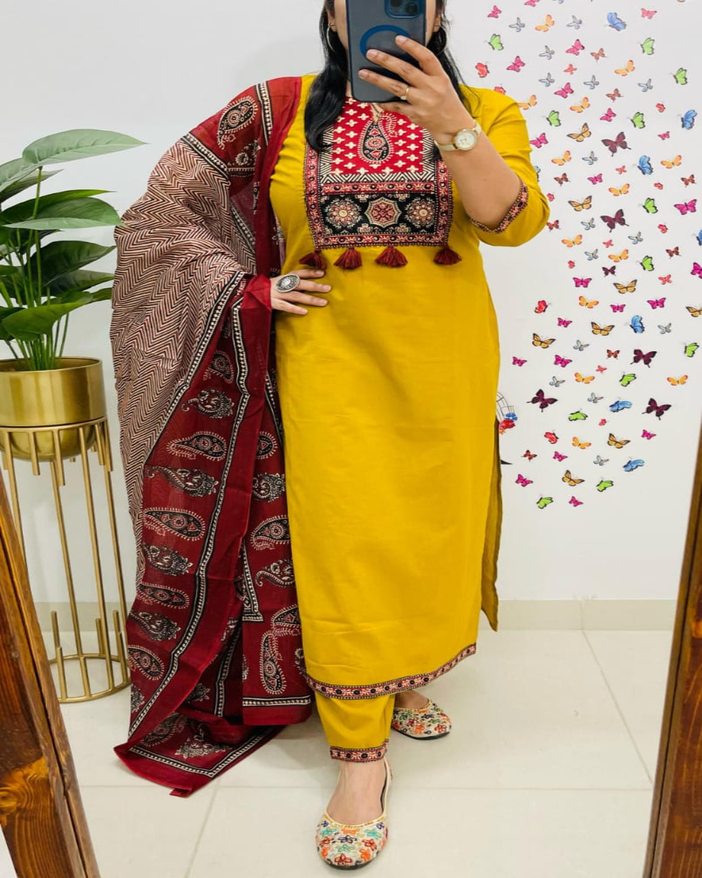 Mustard Bloom Cotton Suit Set