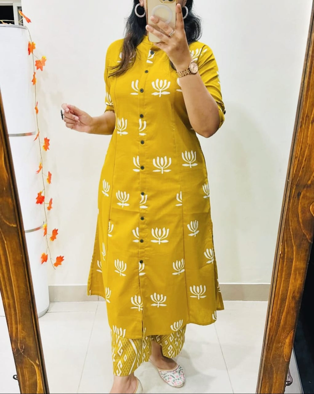 Cotton co-ord set, yellow co-ord set, suitkari