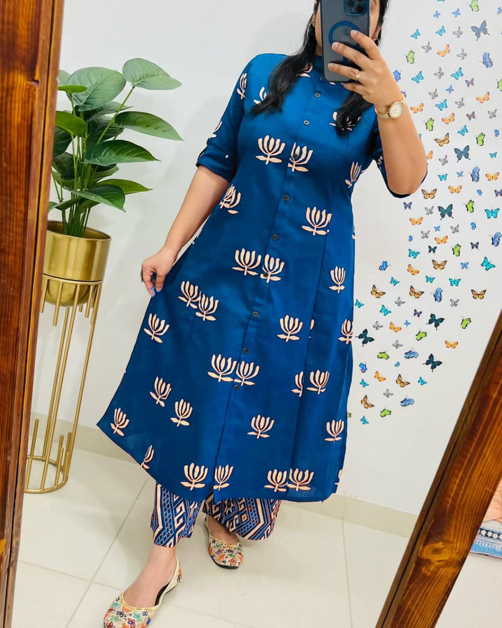 Blue co-ord set, Cotton co-ord set , Suitkari