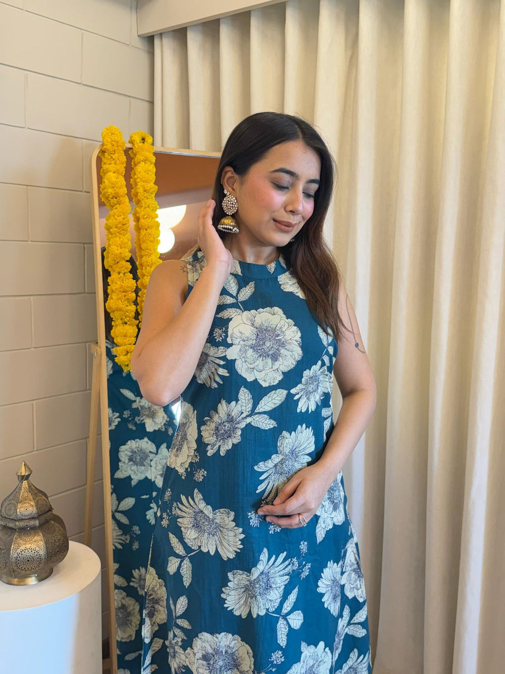 cotton kurta set, floral kurta set, suitkari