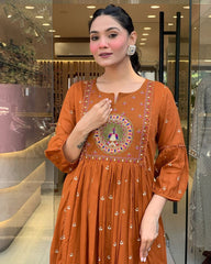 cotton dupatta set, orange dupatta set, suitkari