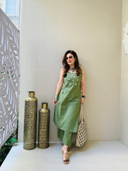 green co-ord set, cotton co-ord set, suitkari