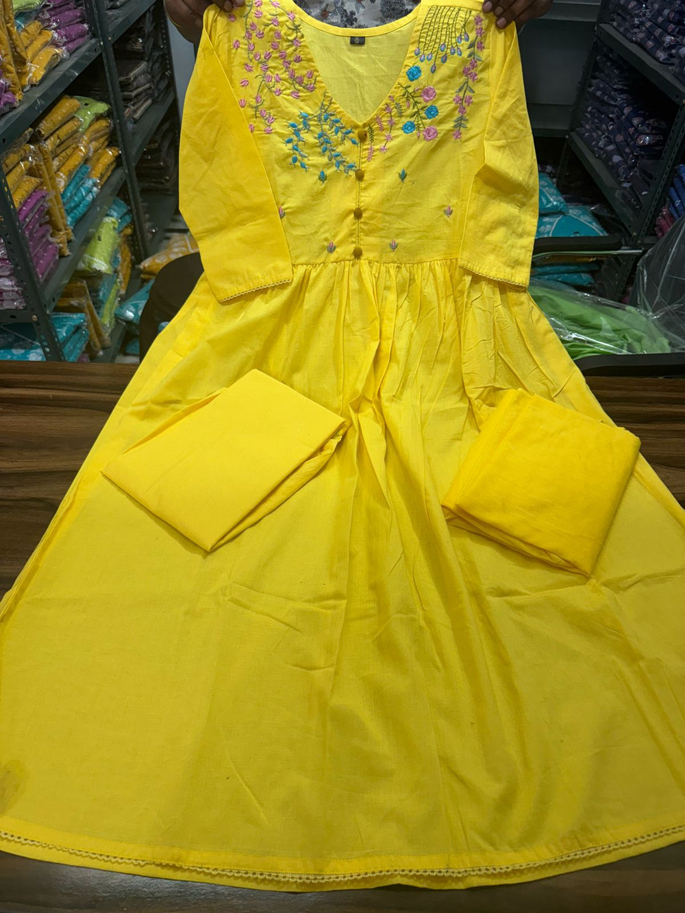 yellow dupatta set, kurta pant with dupatta , suitkari