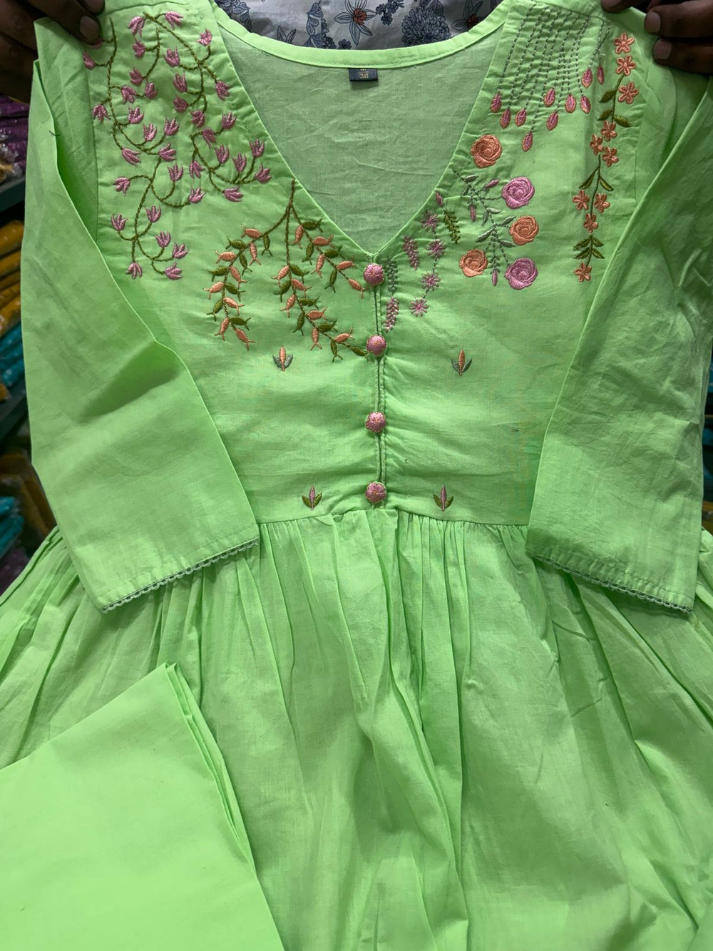 
green dupatta set, kurta pant with dupatta, suitkari
