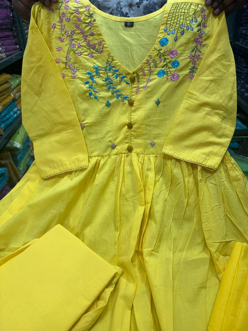 yellow dupatta set, kurta pant with dupatta , suitkari