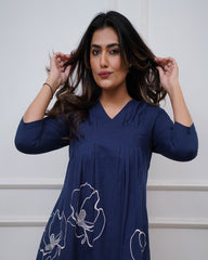 cotton co-ord set, blue co-ord set, suitkari