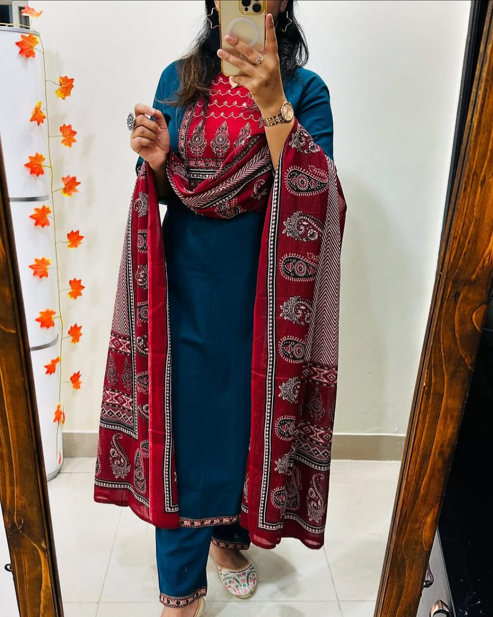 blue dupatta set, cotton dupatta set, suitkari