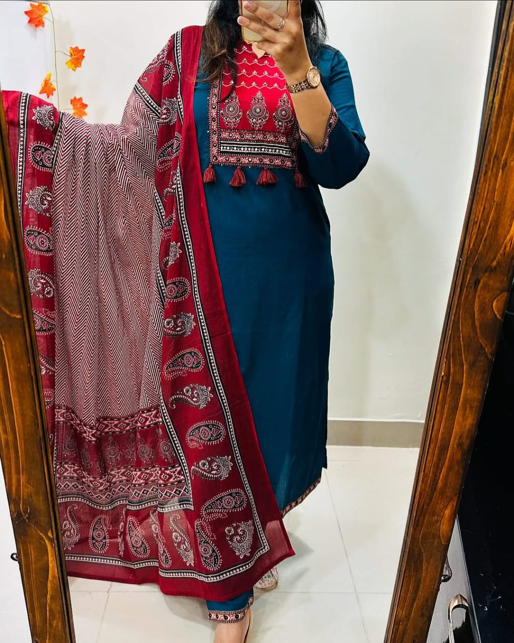 blue dupatta set, cotton dupatta set, suitkari