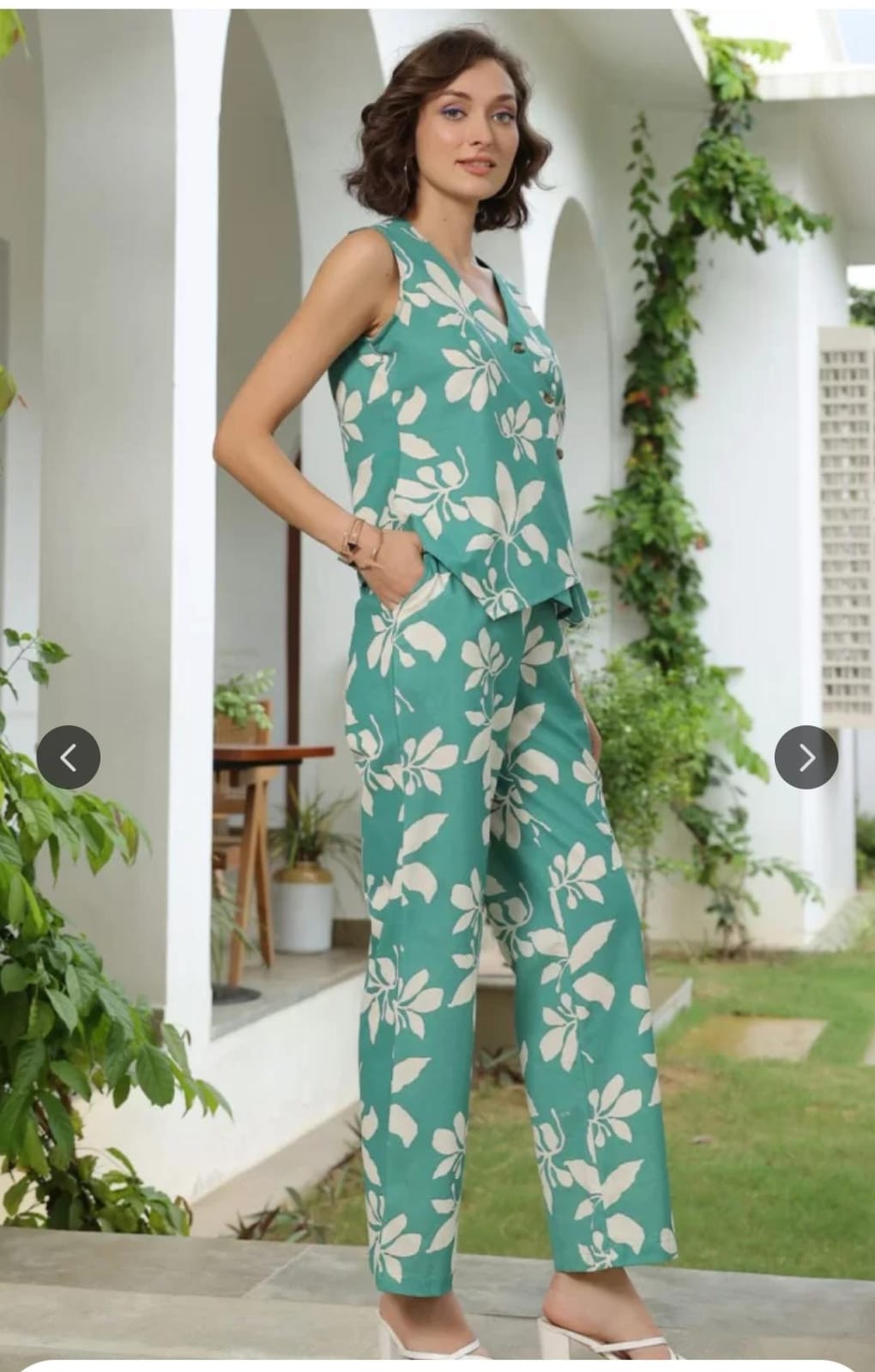 Green co-ord set, cotton co-ord set, suitkari