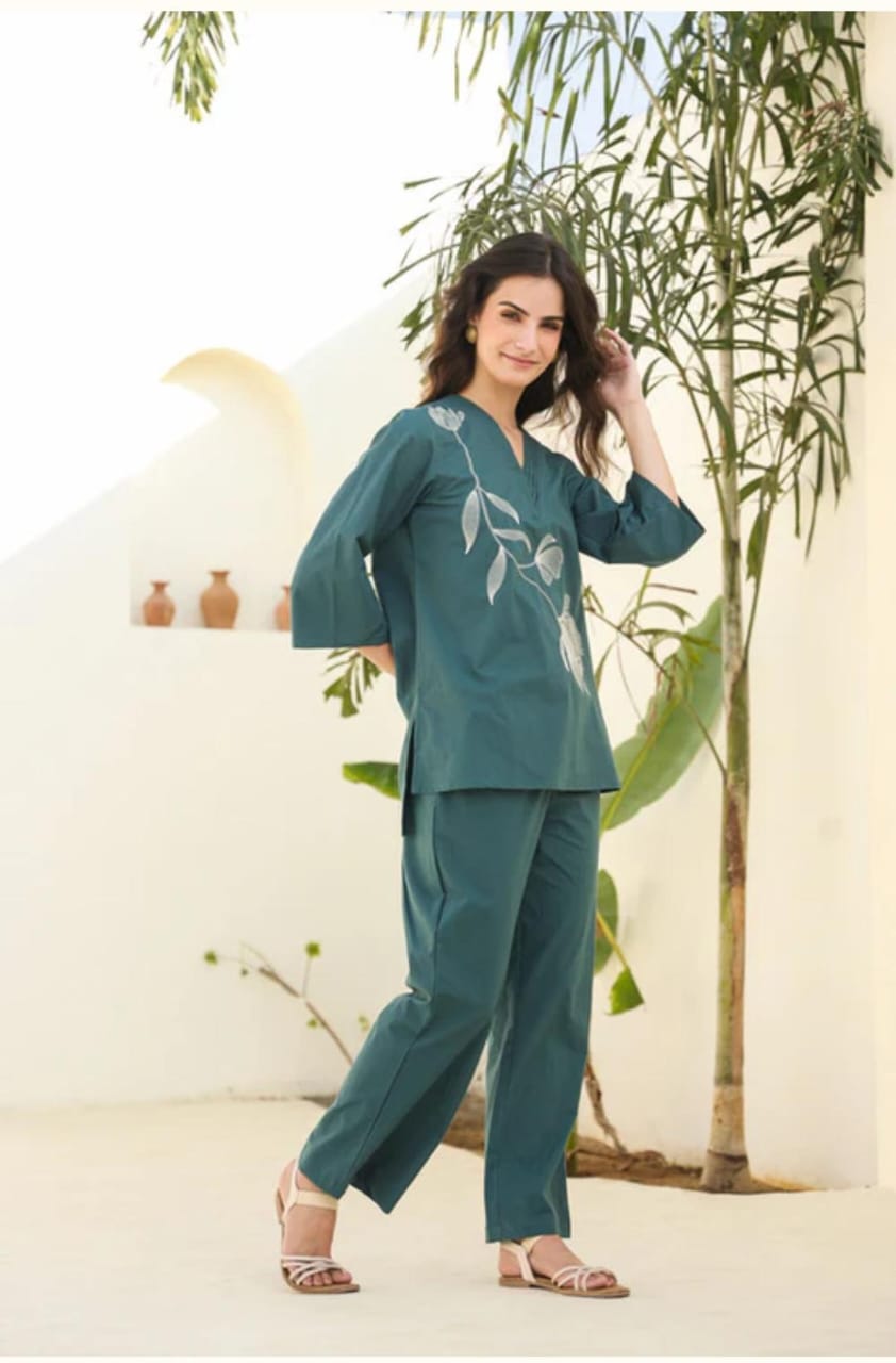 Blue Kurta Set, Cotton Kurta Set, Suitkari