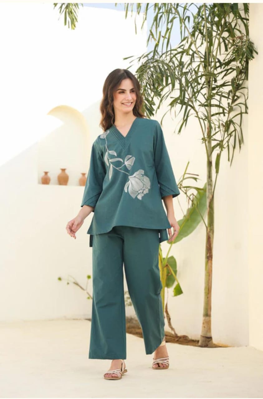 Blue Kurta Set, Cotton Kurta Set, Suitkari