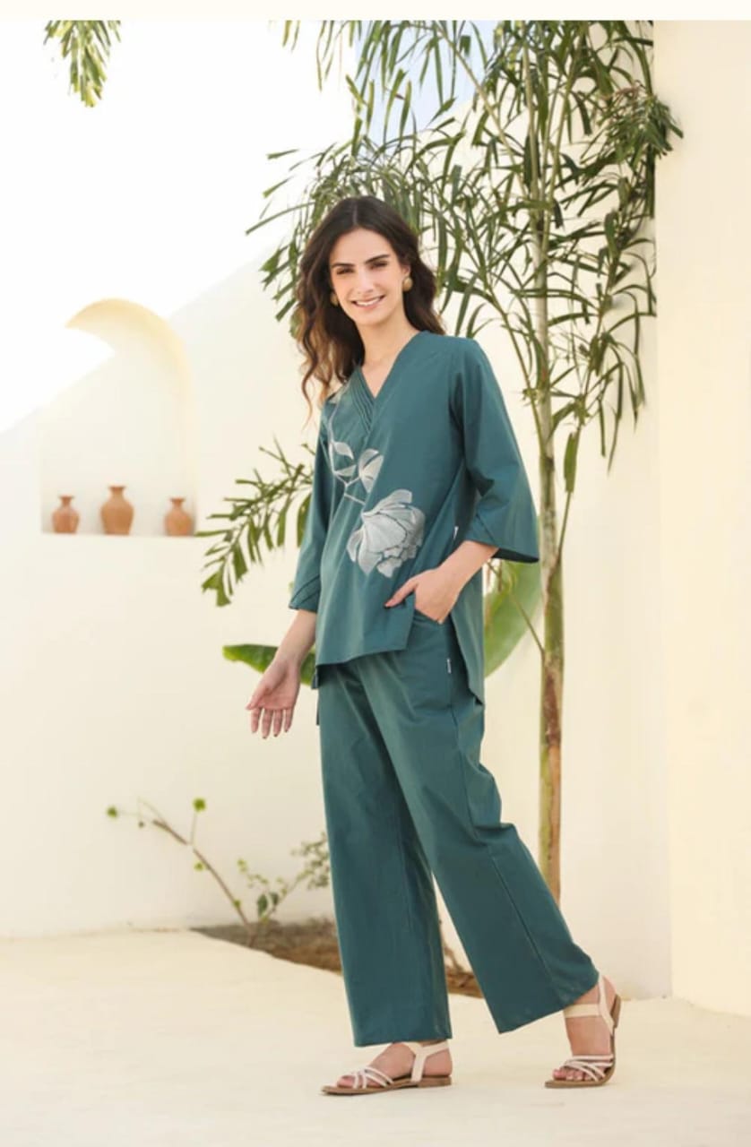 Blue Kurta Set, Cotton Kurta Set, Suitkari