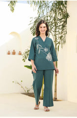 Blue Kurta Set, Cotton Kurta Set, Suitkari