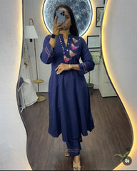 Navy Blue co-ord set, cotton co-ord set, suitkari