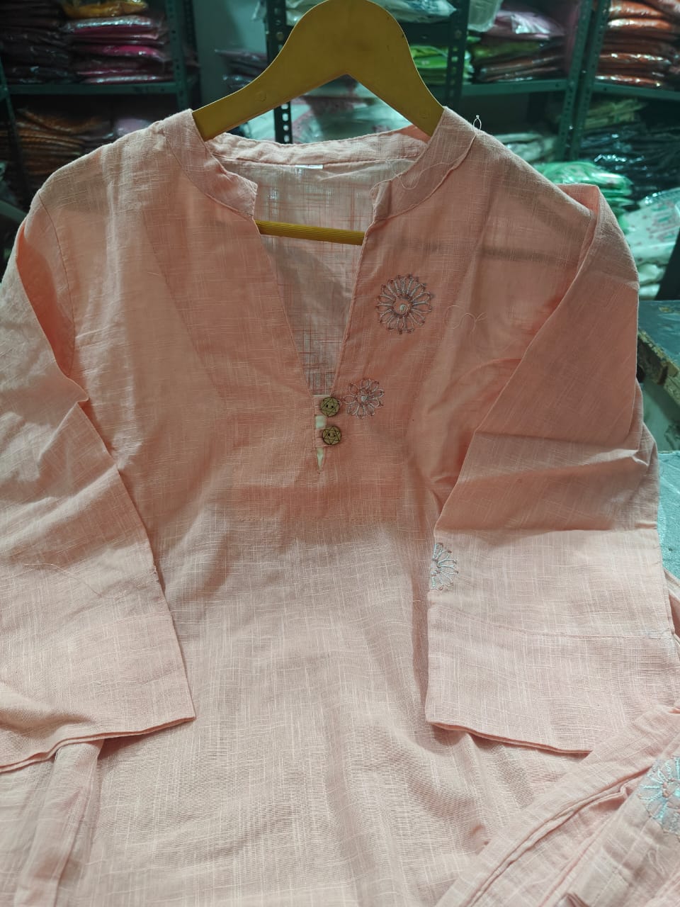 Beautiful Cotton Peach Co-Ord Set