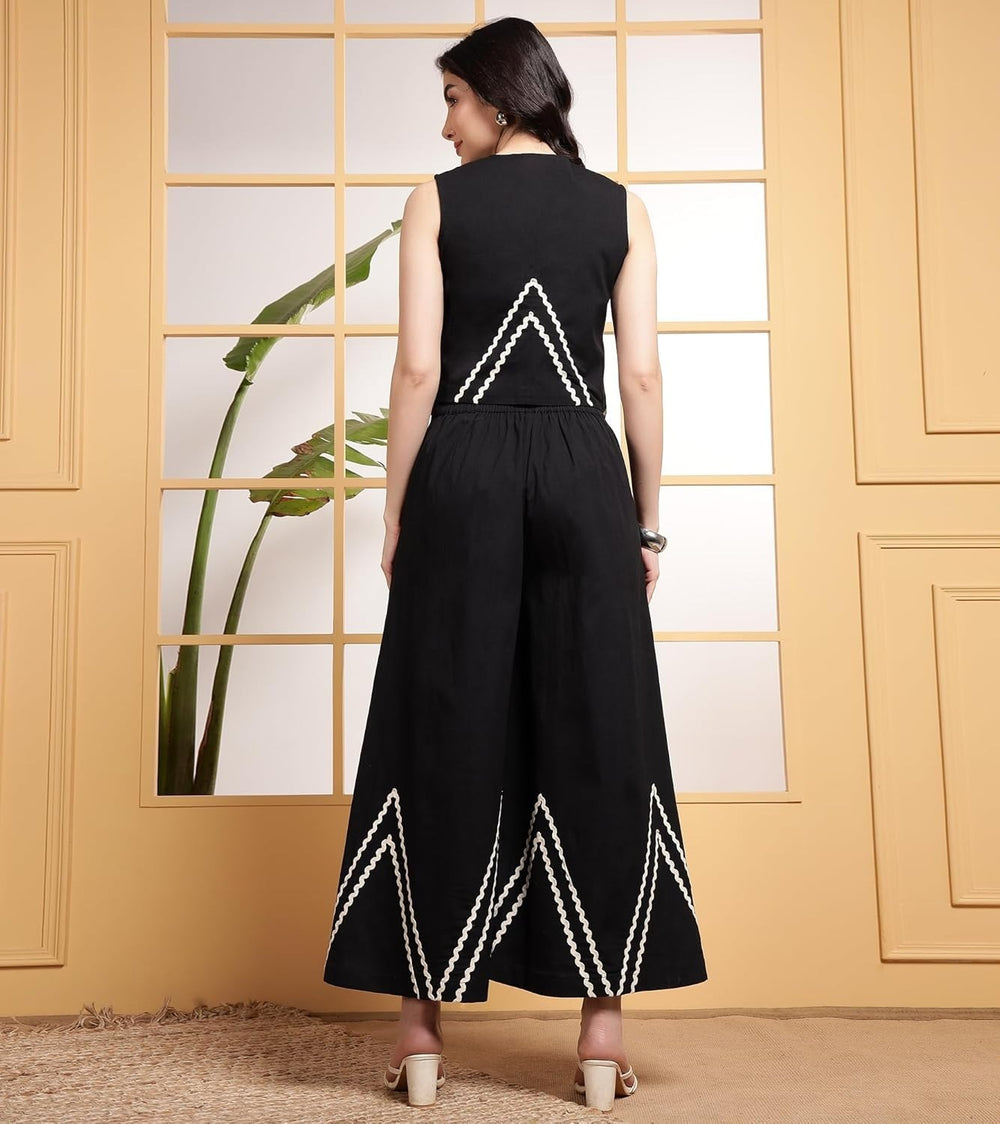 Black co-ord set, cotton co-ord set , Suitkari