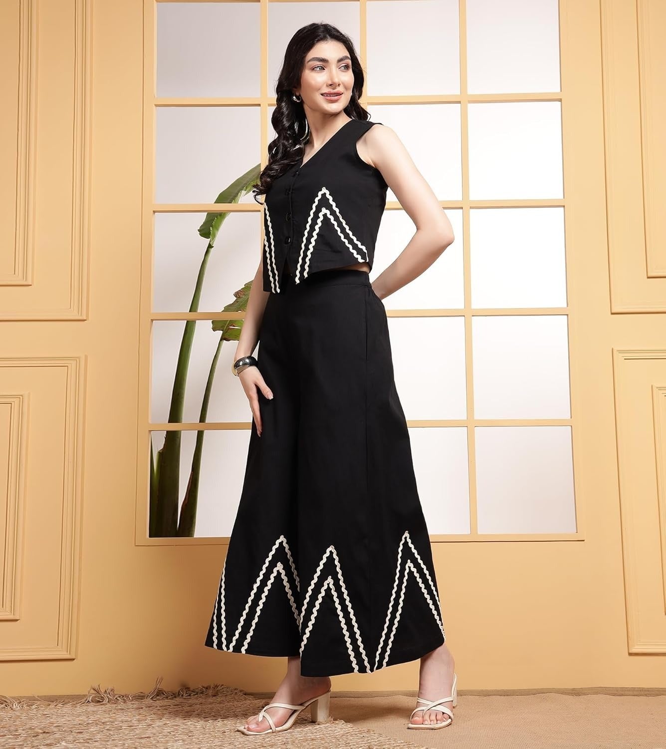 Black co-ord set, cotton co-ord set , Suitkari