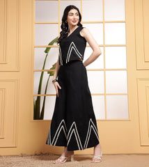 Black co-ord set, cotton co-ord set , Suitkari