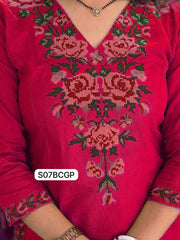 Pink Kurta set, long kurta set, suitkari