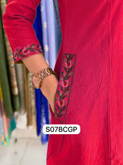 Pink Kurta set, long kurta set, suitkari