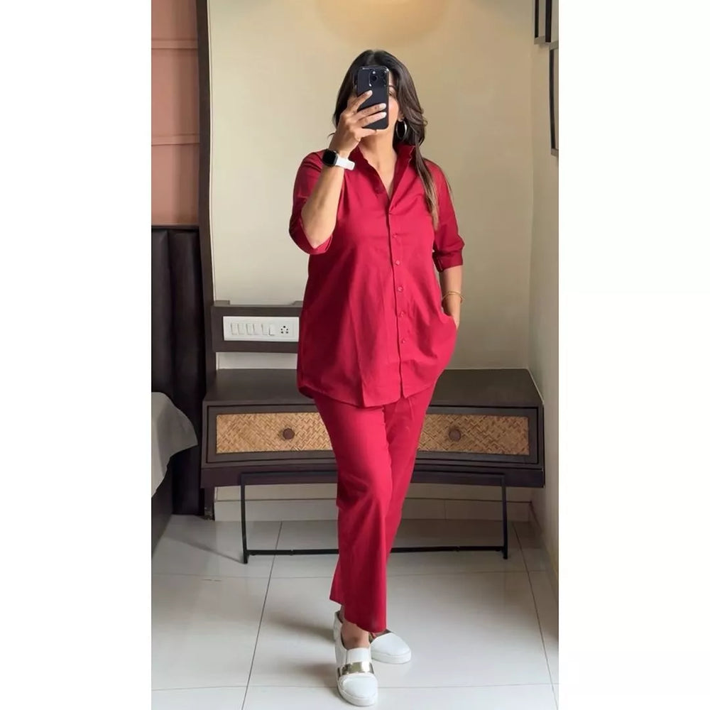 Suitkari, Maroon co ord set, Co ord set